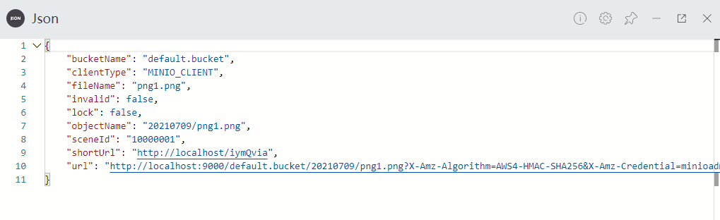 解析minio上传返回的json